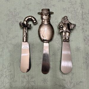 Holiday Spreader Set - Snowman, Santa, Candy Cane